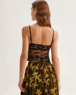 Black Lace V Neck Bustier