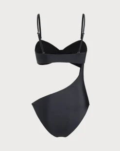 Black Pearl Embellished One-Piece Swimsuit