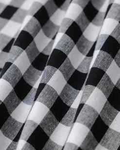 Black Plaid Square Neck Pocket Slip Maxi Dress