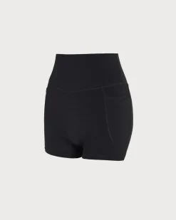 Black Pocket High Waisted Yoga Shorts
