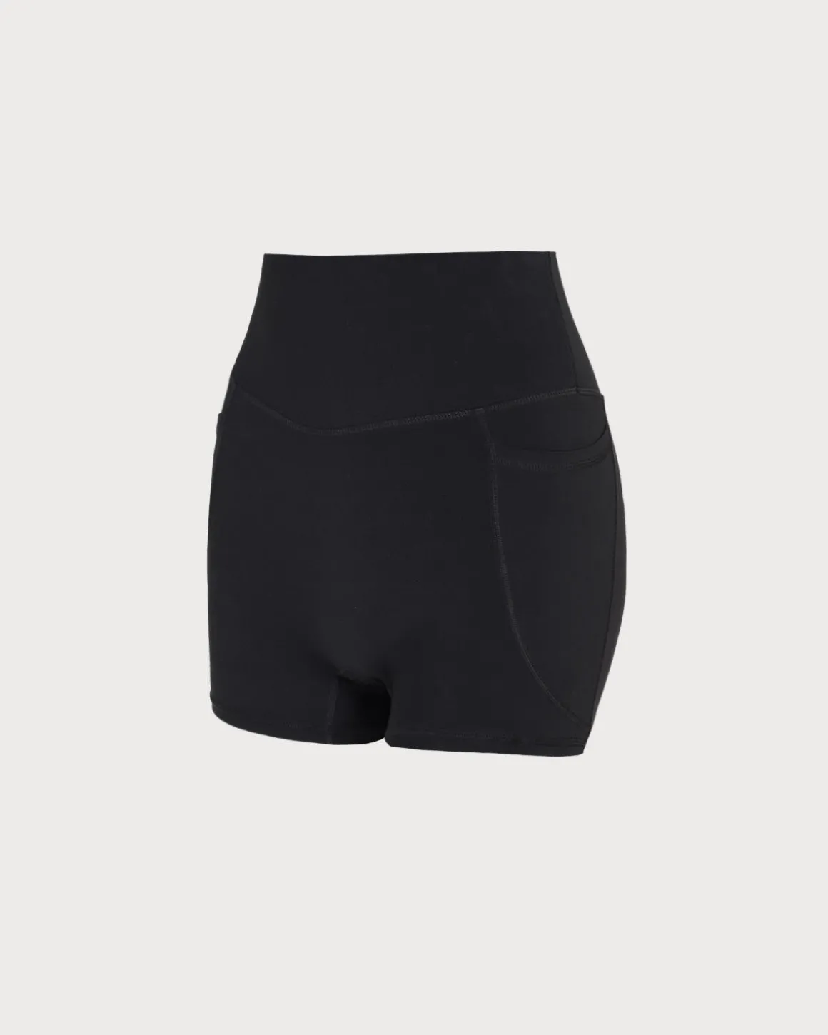 Black Pocket High Waisted Yoga Shorts