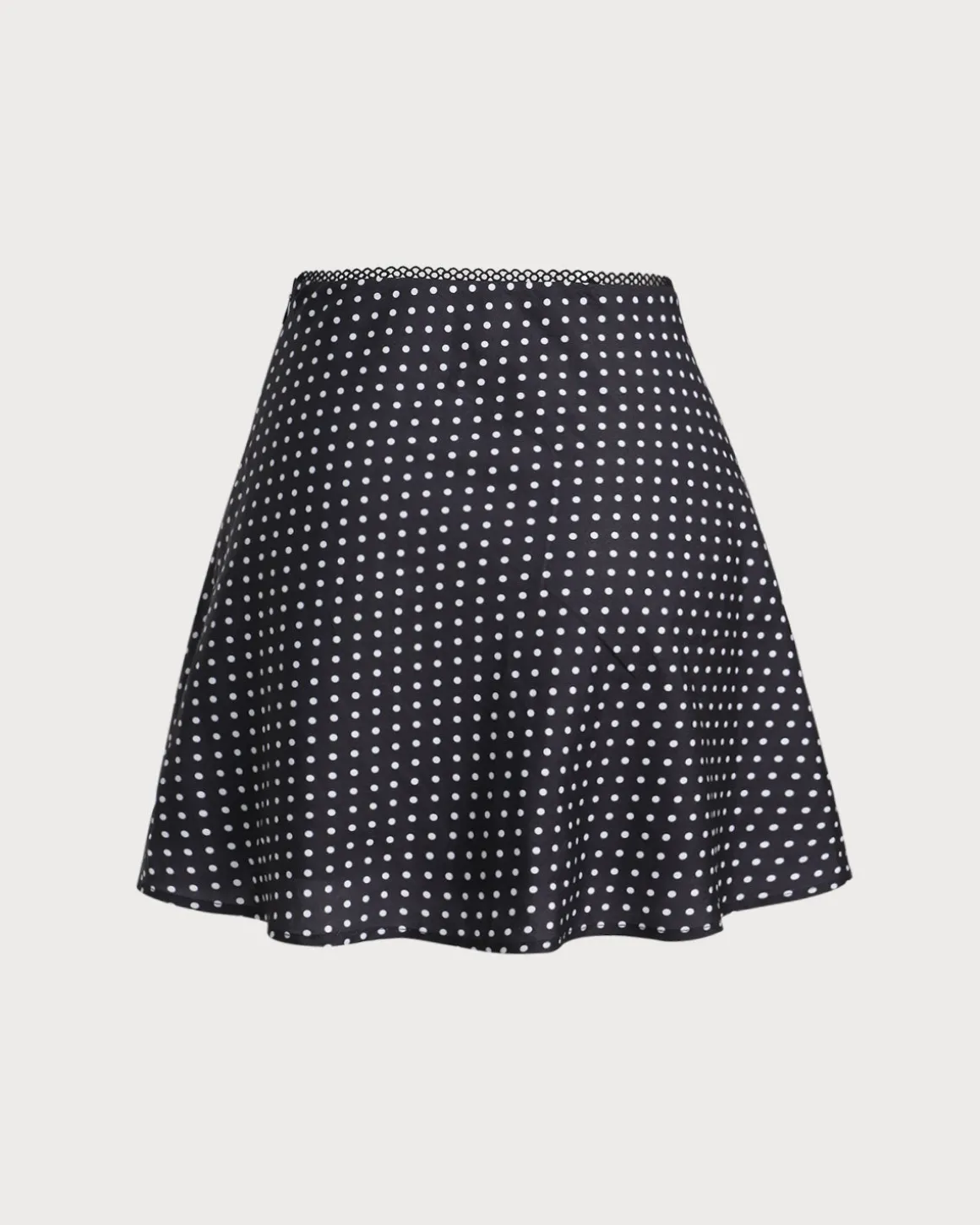Black Polka Dot A-Line Mini Skirt