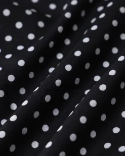 Black Polka Dot Cap Sleeve Shirt
