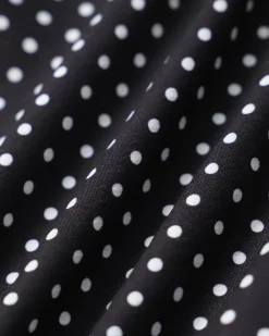 Black Polka Dot Lace Trim Blouse