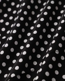 Black Polka Dot V Neck Lace Mini Dress