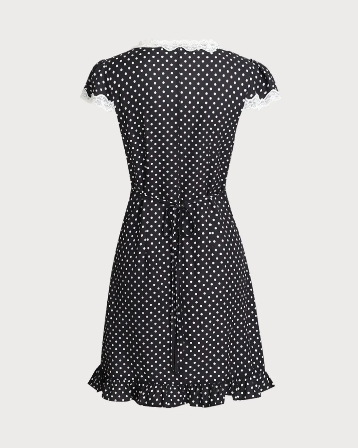 Black Polka Dot V-Neck Mini Dress