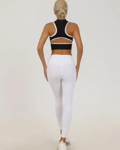 Black Round Neck Zipper Yoga Tank Top - Light Support