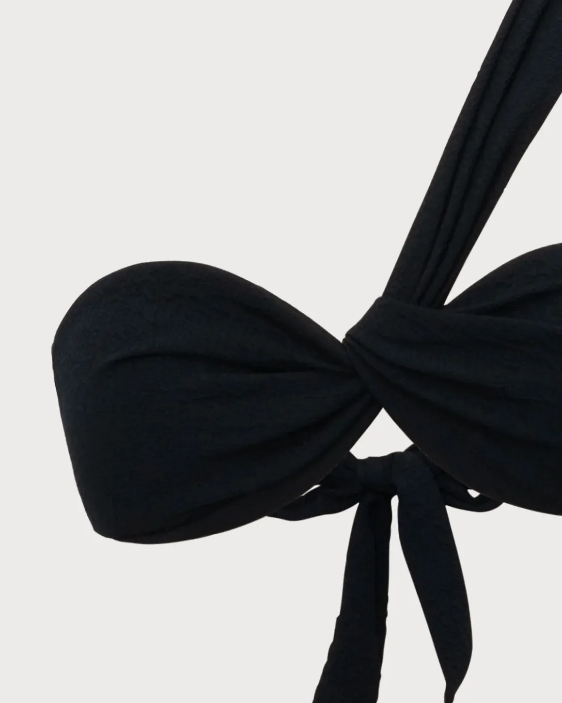 Black Ruched Tie Front Bikini Set