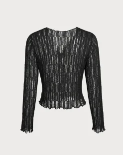 Black Single Button Slim Cardigan