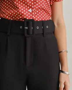 Black Straight Pegged Pants