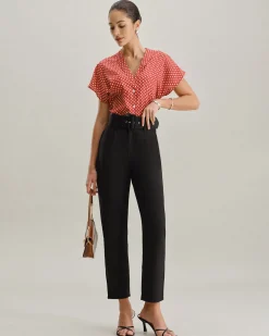 Black Straight Pegged Pants