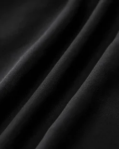 Black Sweetheart Neck Chiffon Maxi Dress