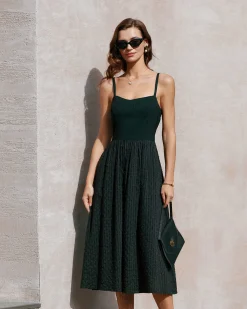 Black Sweetheart Neck Slip Midi Dress
