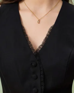 Black V-Neck Single Breasted Vest