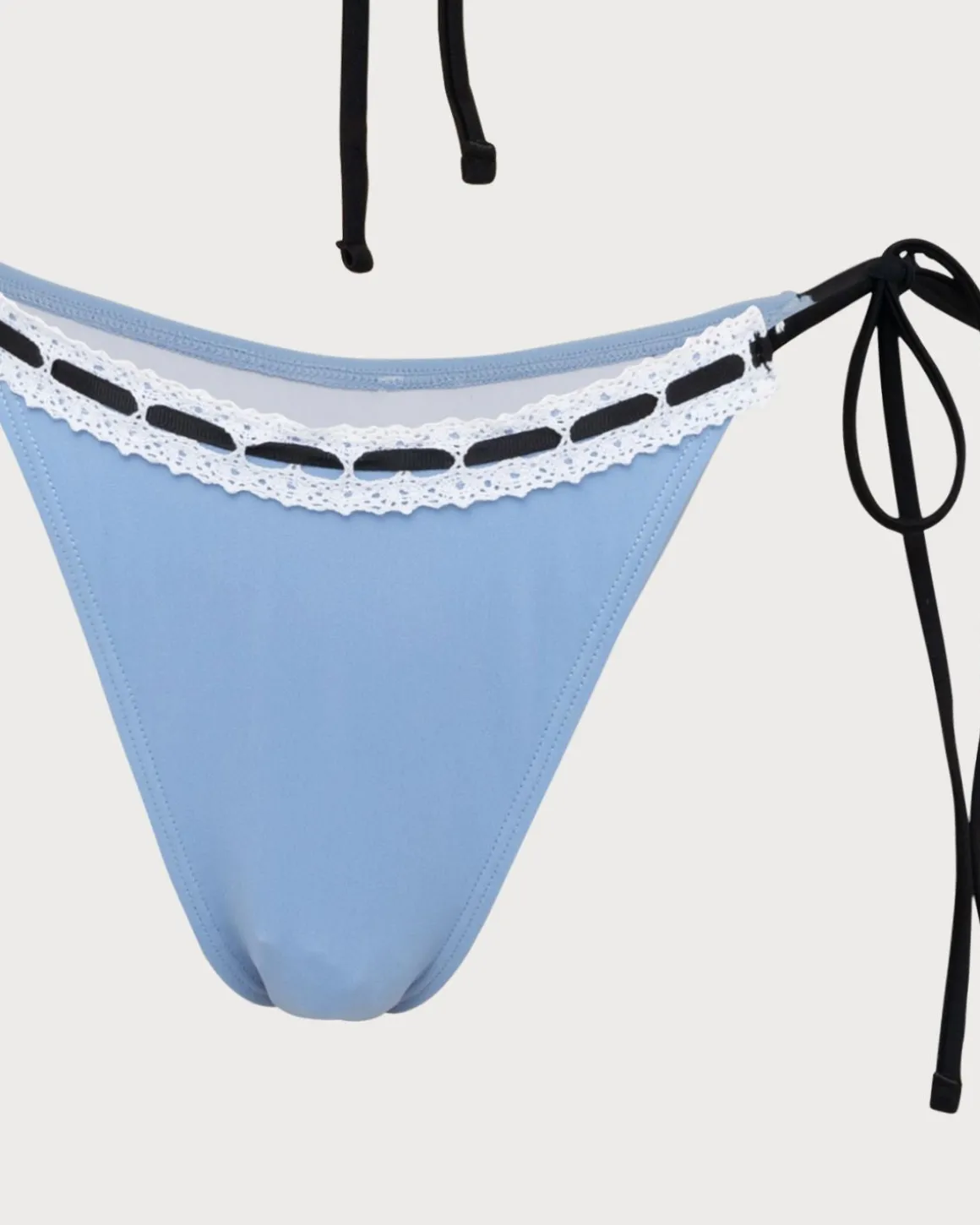 Blue Contrast Lace Bikini Set