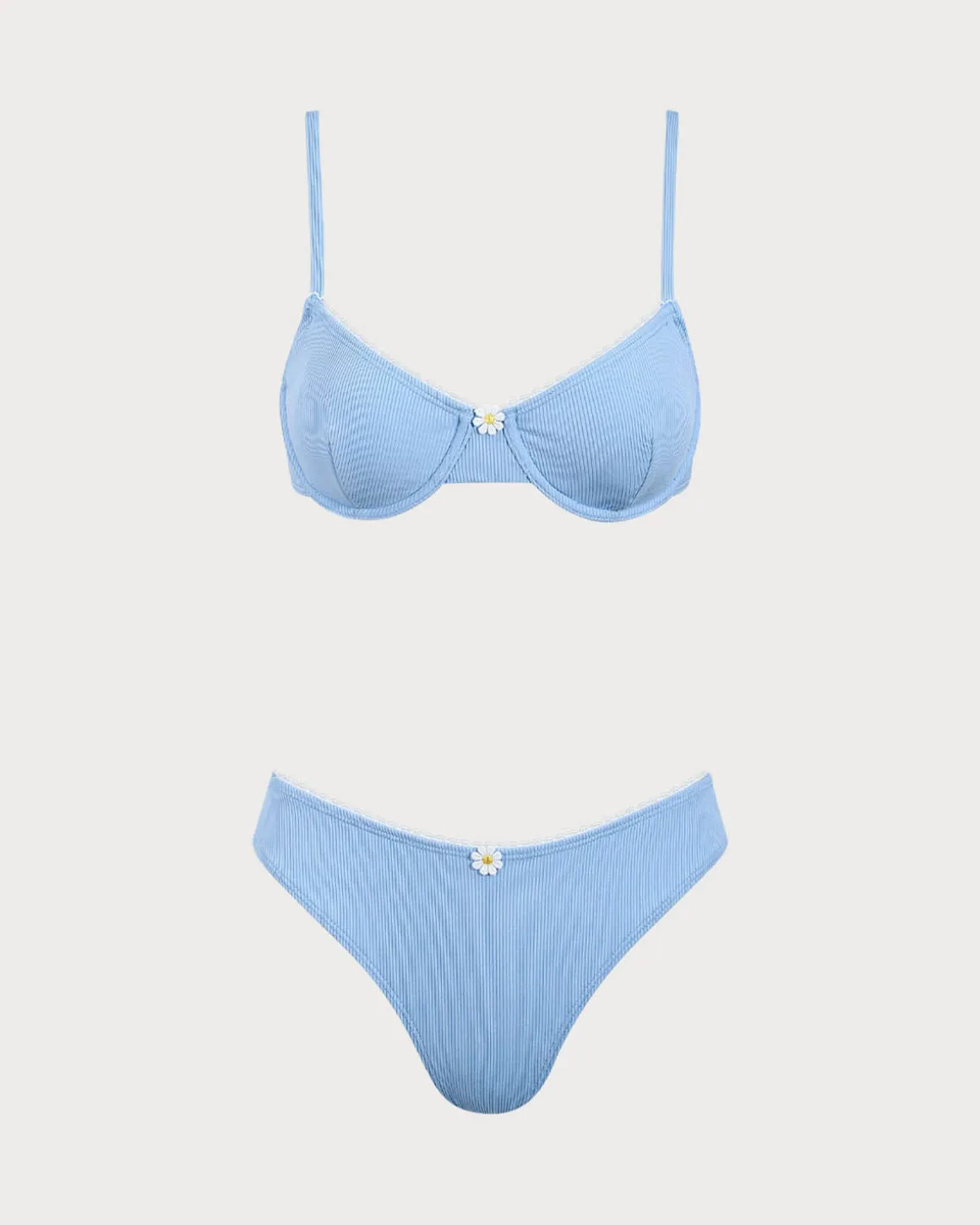 Blue Daisy Underwire Bikini Set