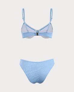 Blue Daisy Underwire Bikini Set