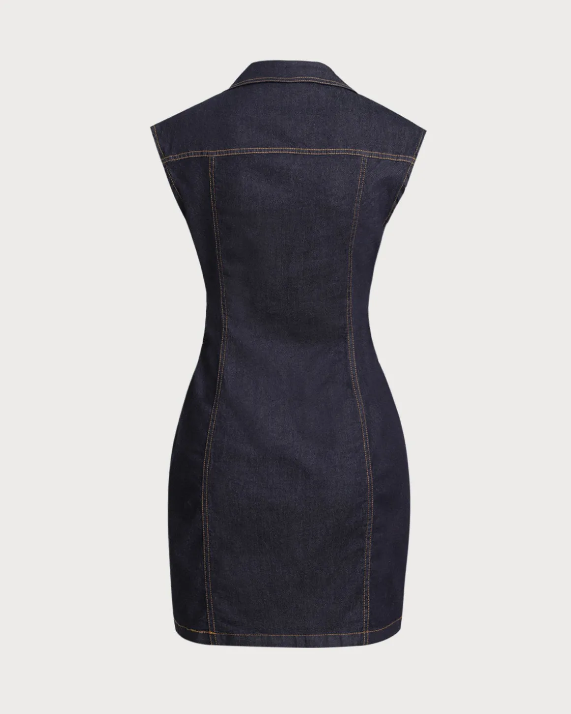 Blue Denim Sleeveless Mini Dress