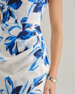 Blue Floral Bohemian Slip Maxi Dress