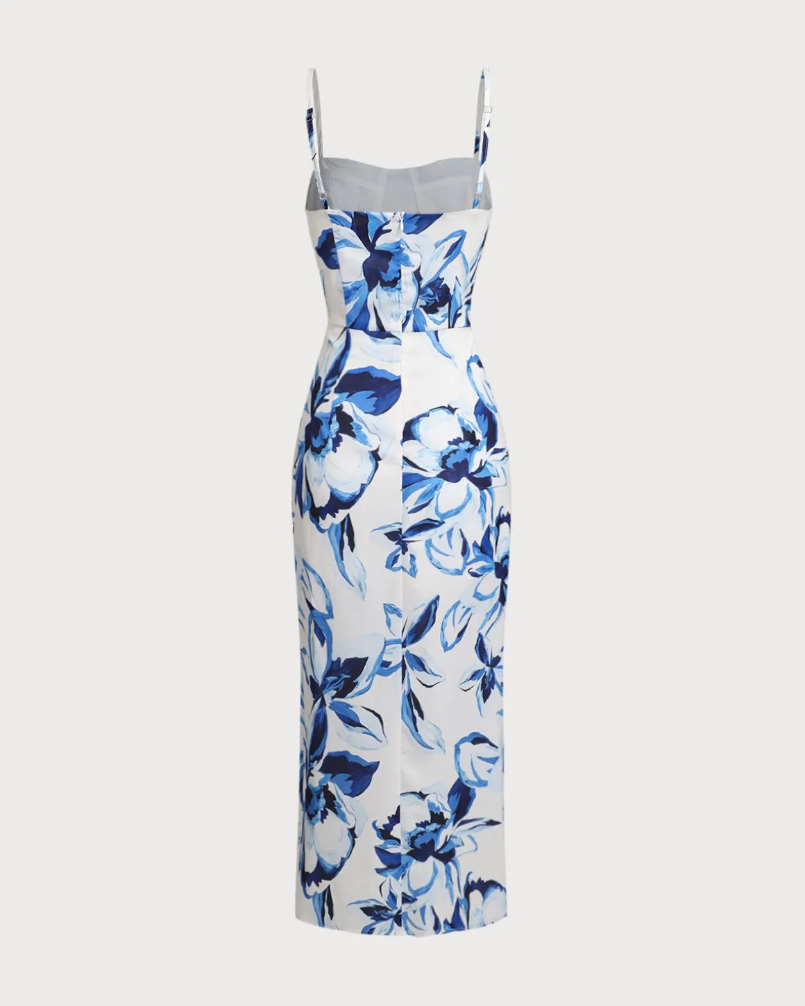 Blue Floral Bohemian Slip Maxi Dress