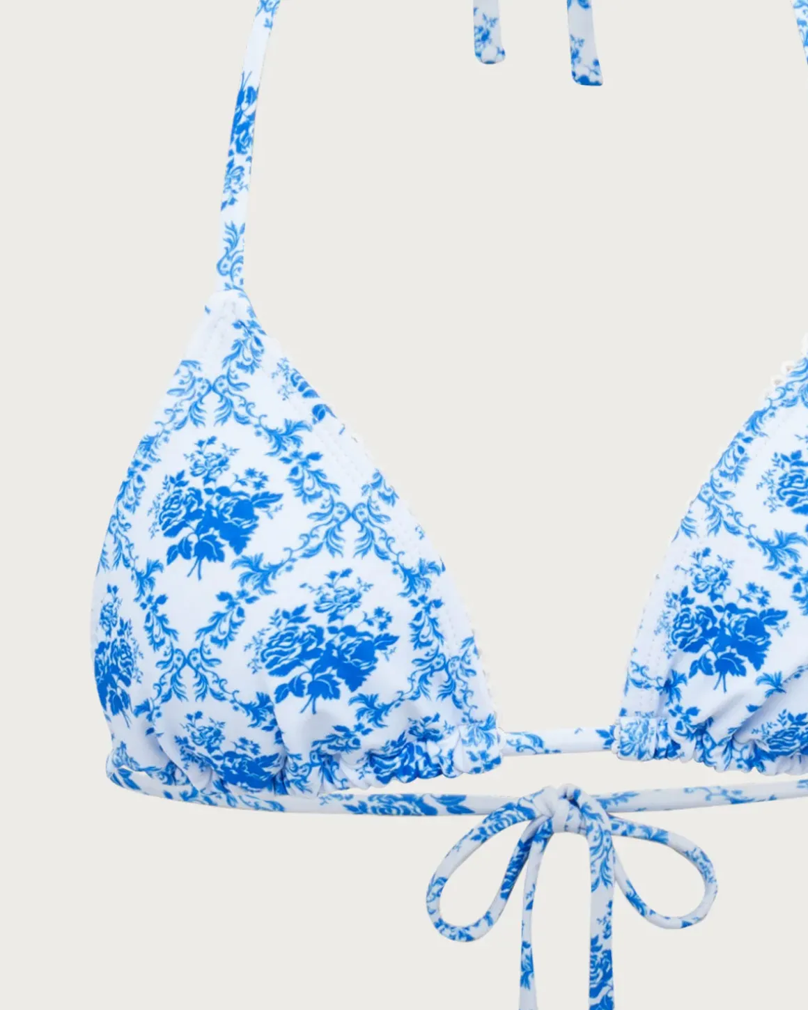 Blue Floral Halter Bikini Set