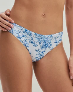 Blue Floral Low Waisted Bikini Bottoms