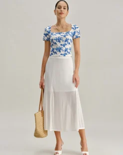 Blue Floral Short Sleeve T-Shirt