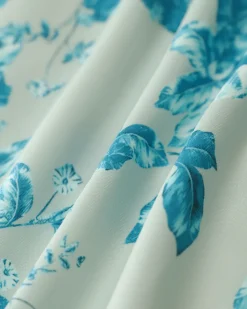 Blue Floral Square Tank Top
