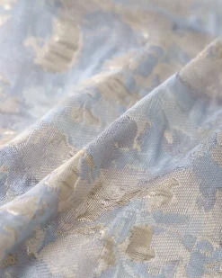 Blue Floral Textured A-Line Mini Skirt