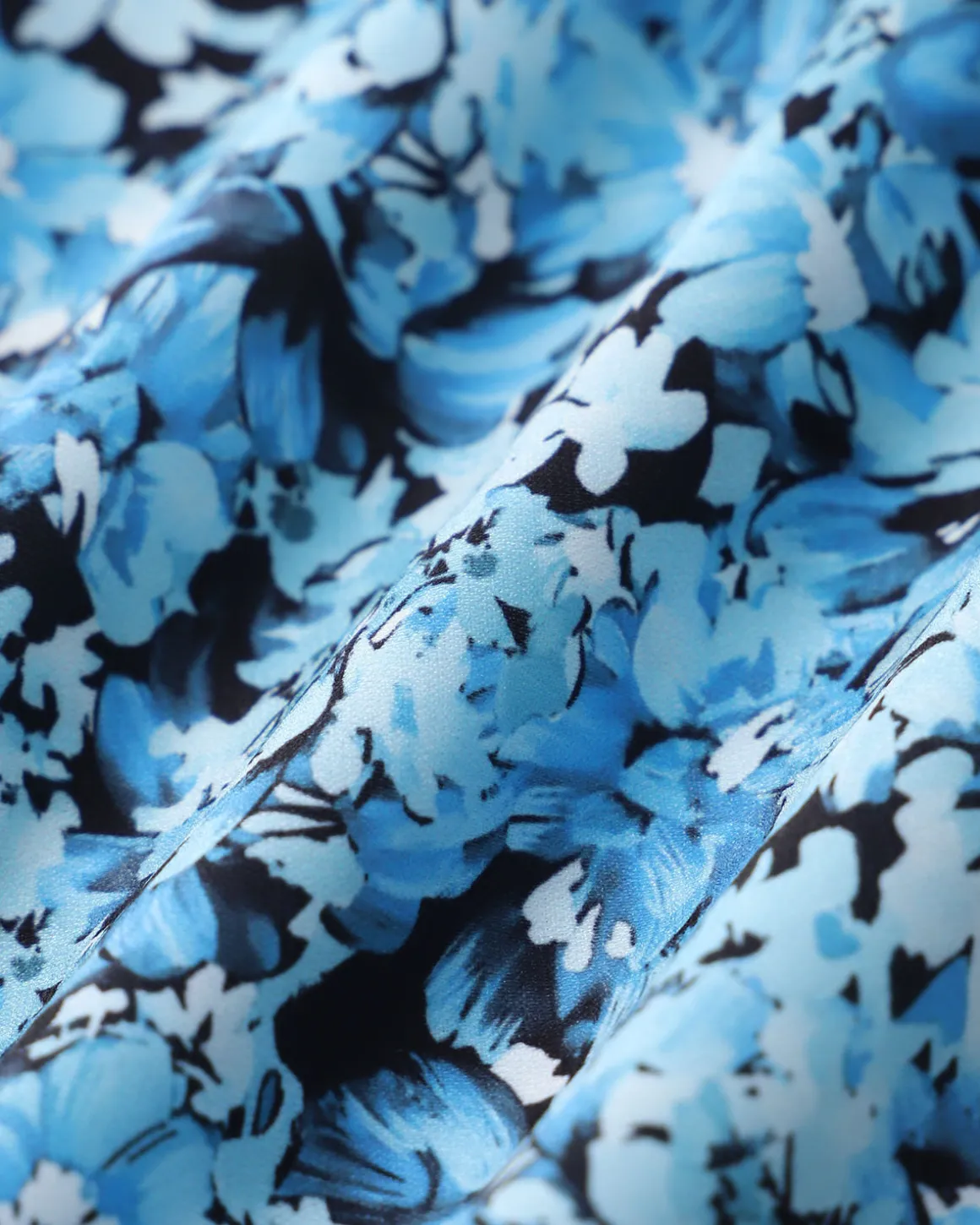 Blue Floral V-Neck Button Mini Dress