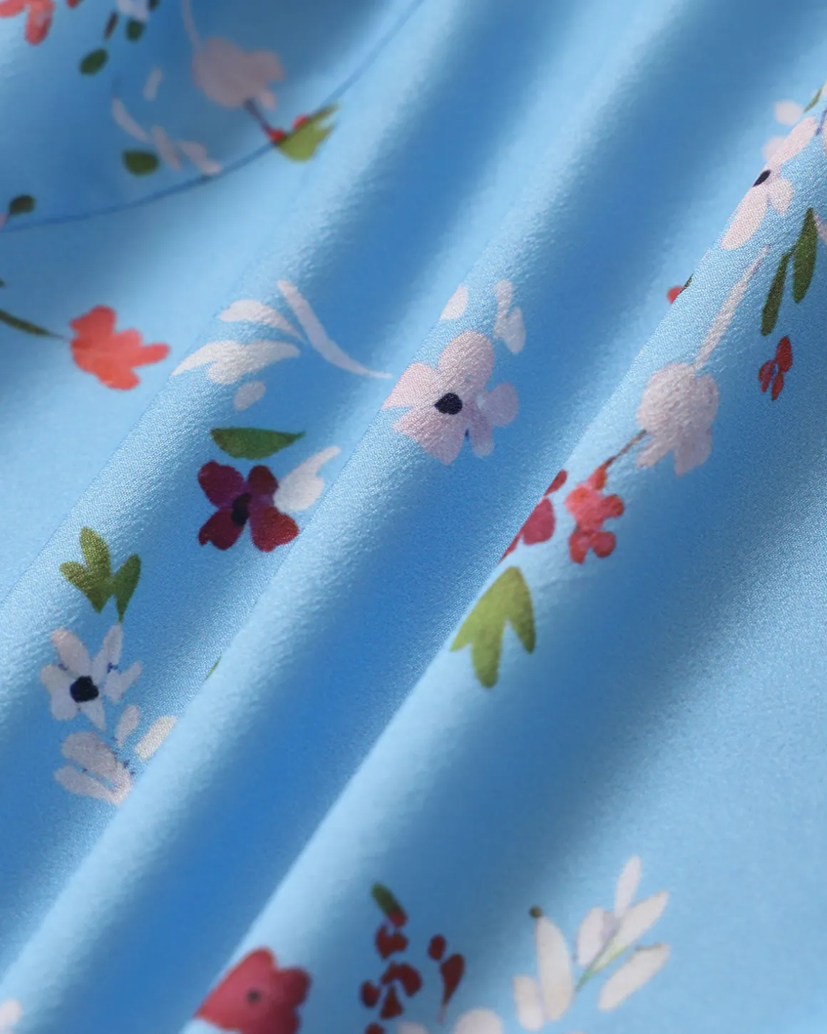 Blue Floral Wrap Mini Dress