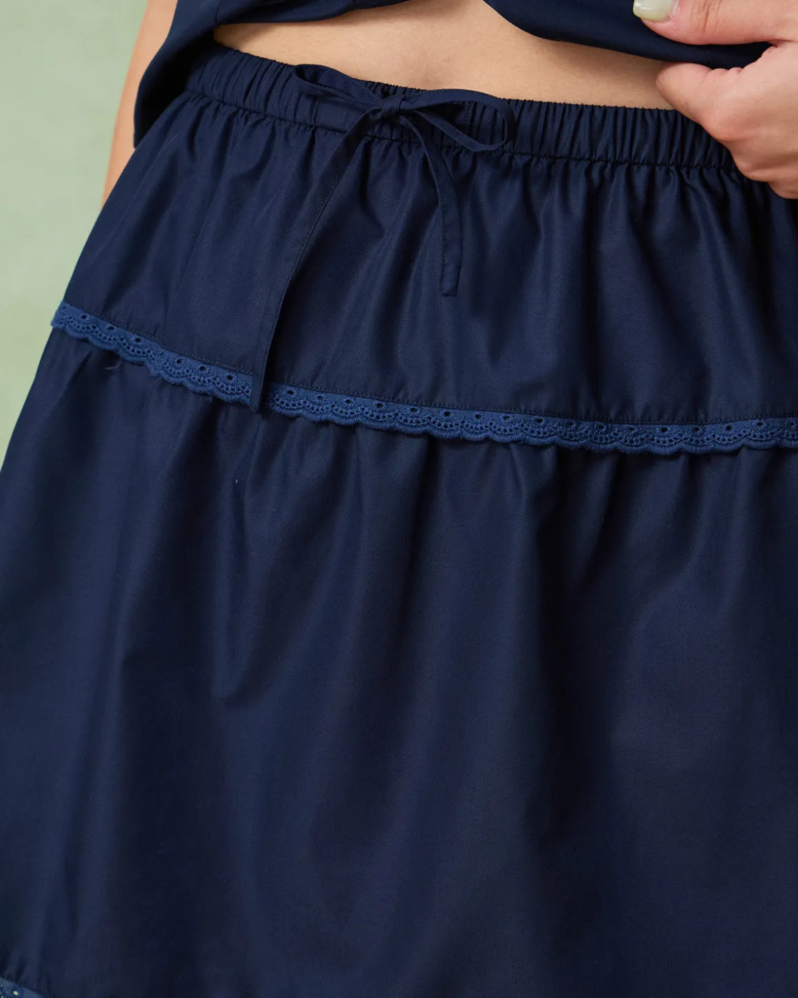 Blue High-Waisted A-Line Mini Skirt