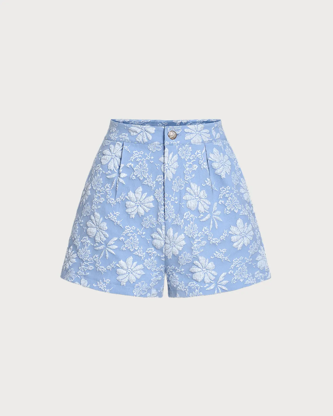 Blue Jacquard Shorts