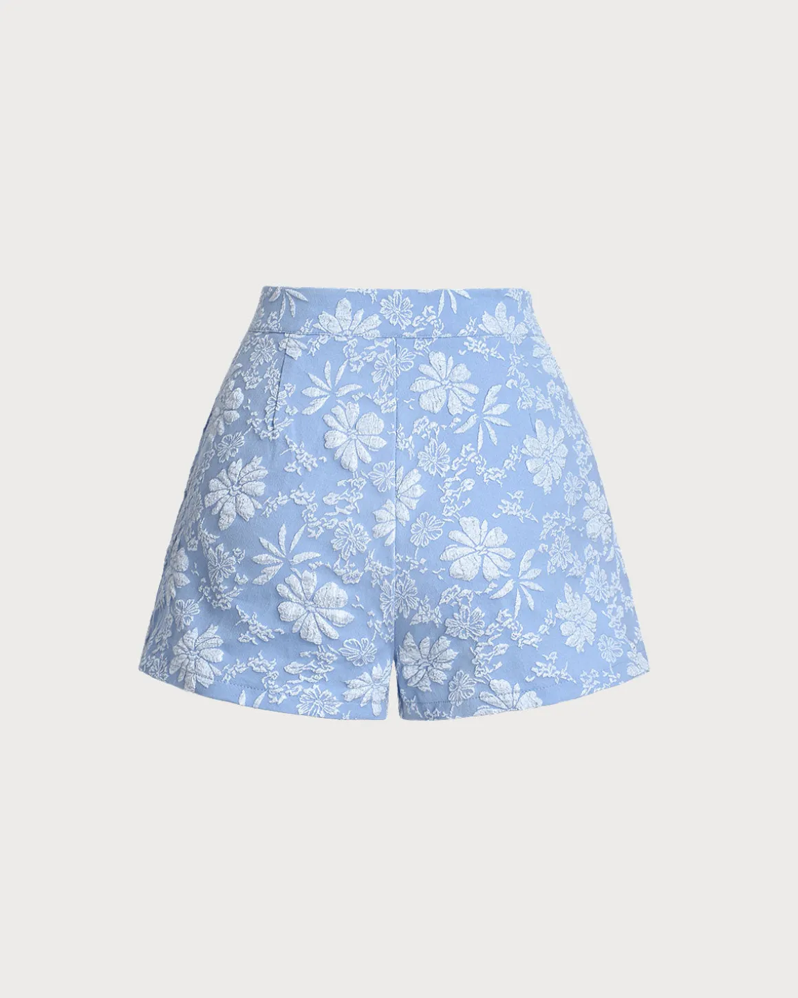 Blue Jacquard Shorts