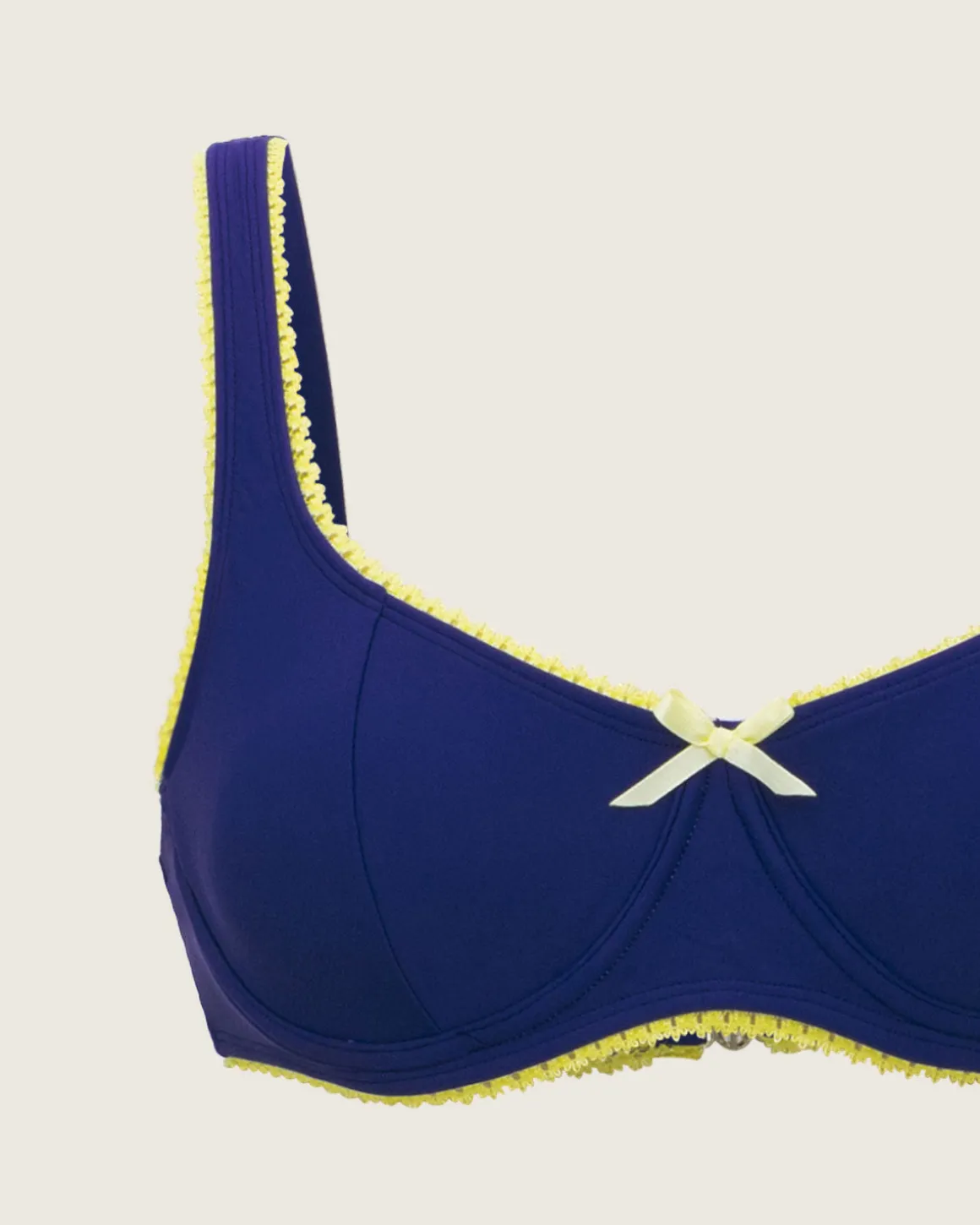 Blue Lace Contrasting Underwire Bikini Set