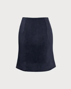 Blue Mermaid Zipper Mini Skirt