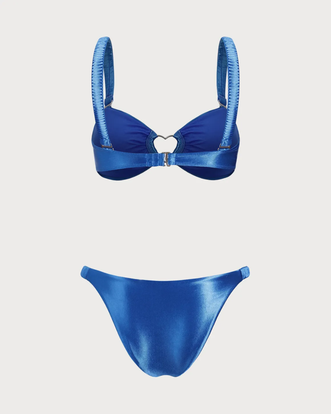 Blue O-Ring Cutout Bralette Bikini Set