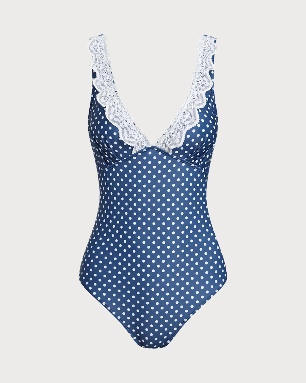Blue Polka Dot One-Piece Swimsuit