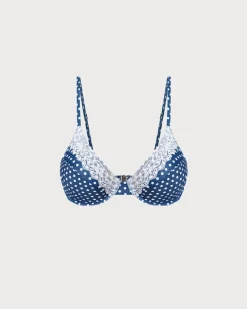 Blue Polka Dot Underwire Bikini Set