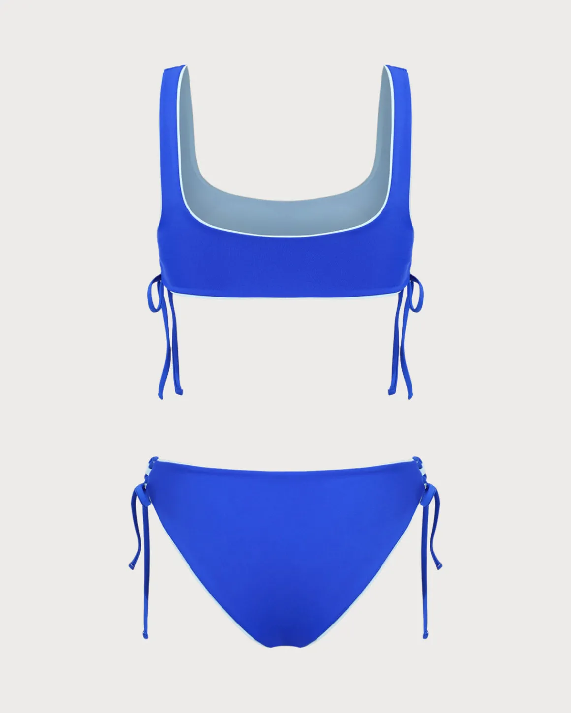 Blue Reversible Tie Bikini Set