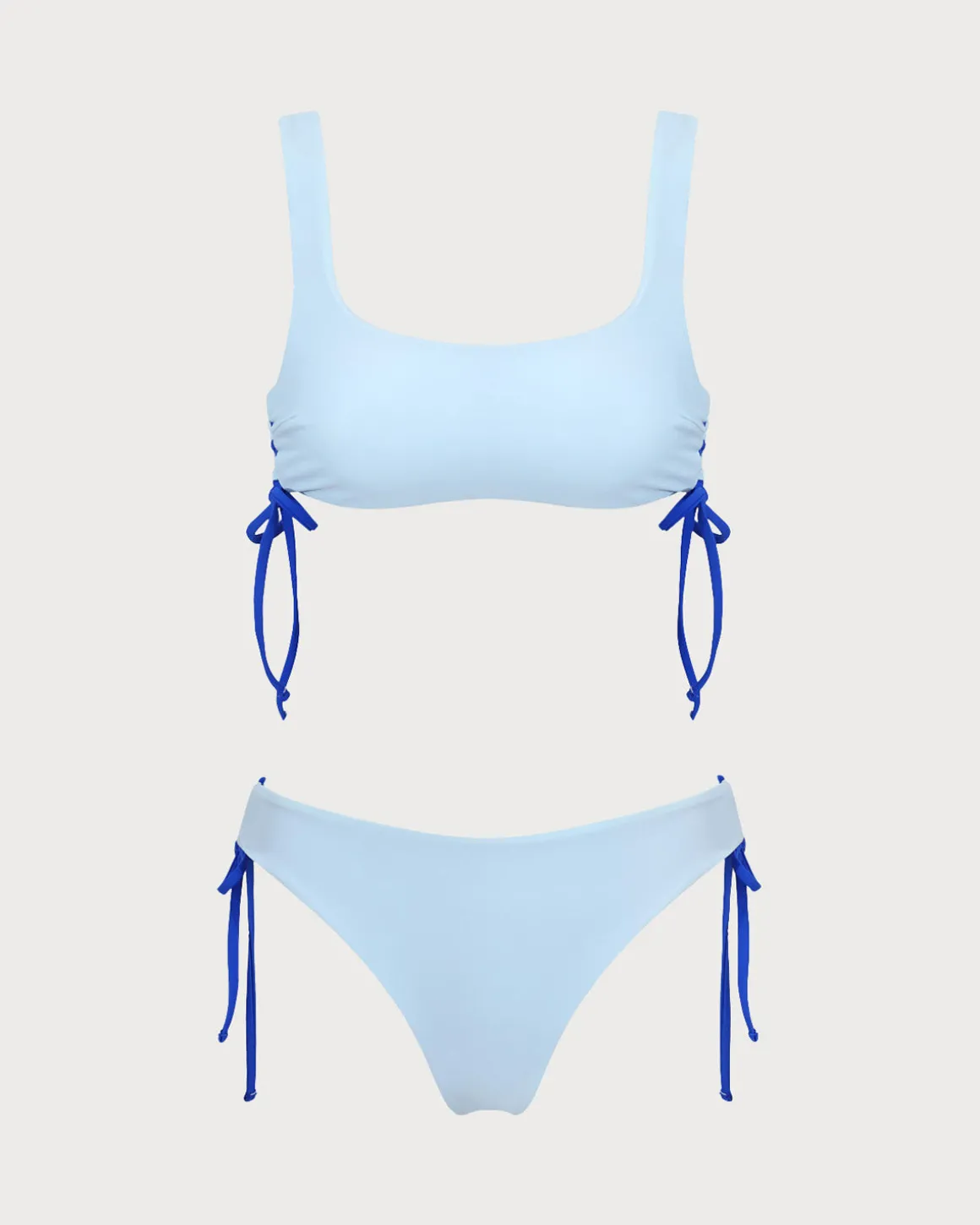 Blue Reversible Tie Bikini Set
