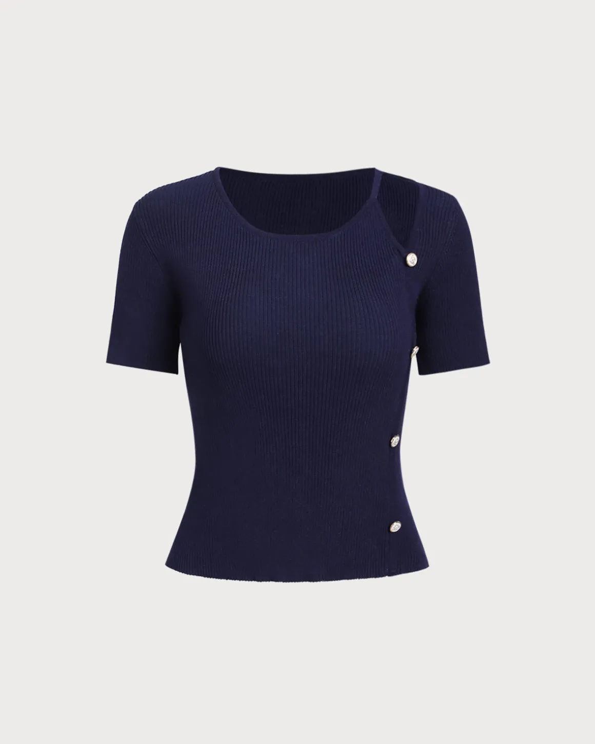 Blue Slim Knit Tee
