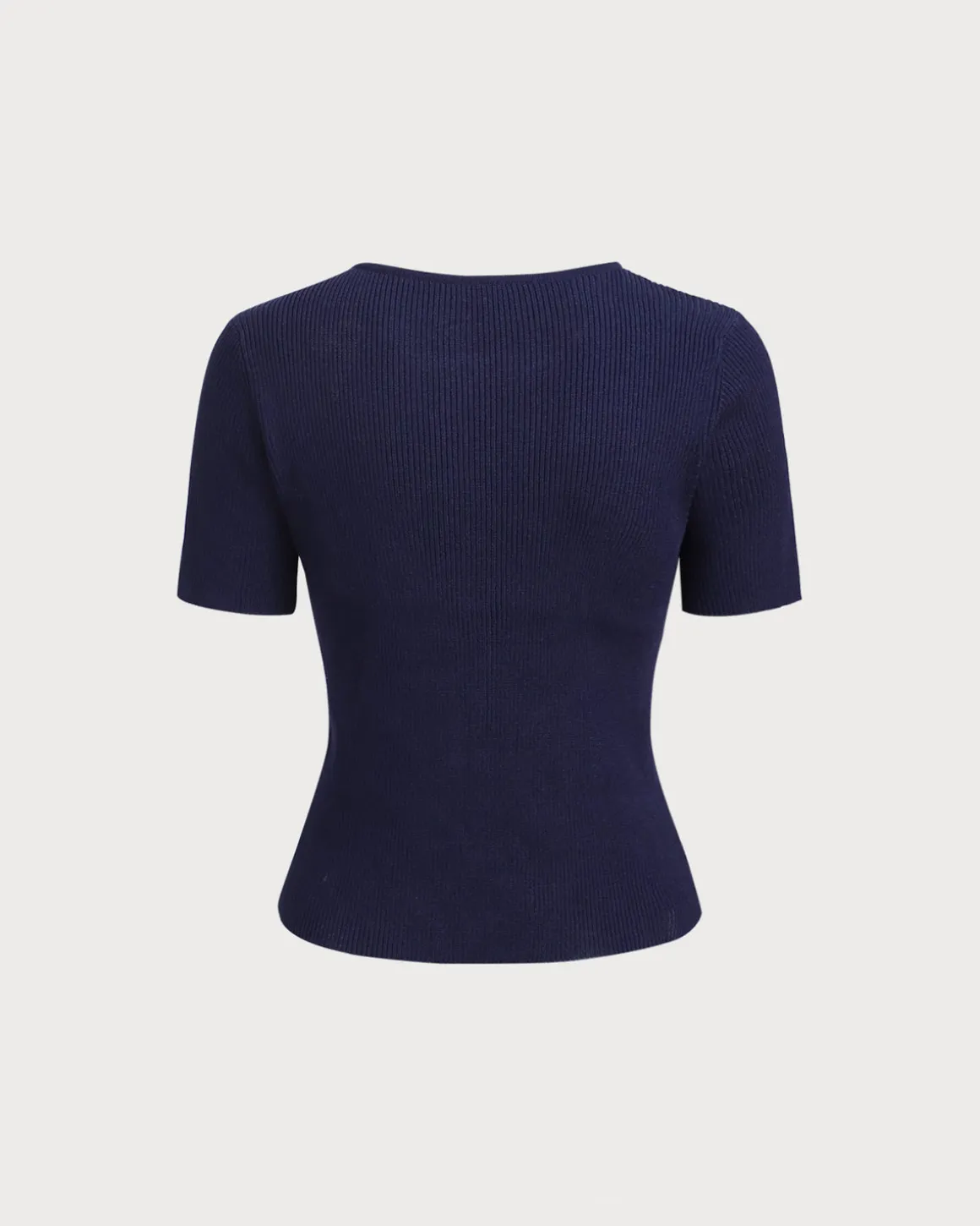 Blue Slim Knit Tee