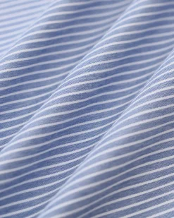 Blue Striped Button Mini Dress