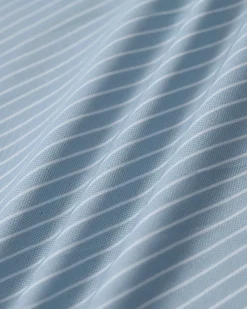 Blue Striped Cap Sleeve Midi Dress