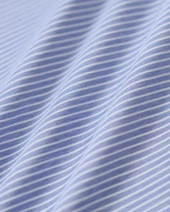 Blue Striped Twist Backless Midi Dress