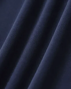 Blue V Neck Button Pleated Midi Dress