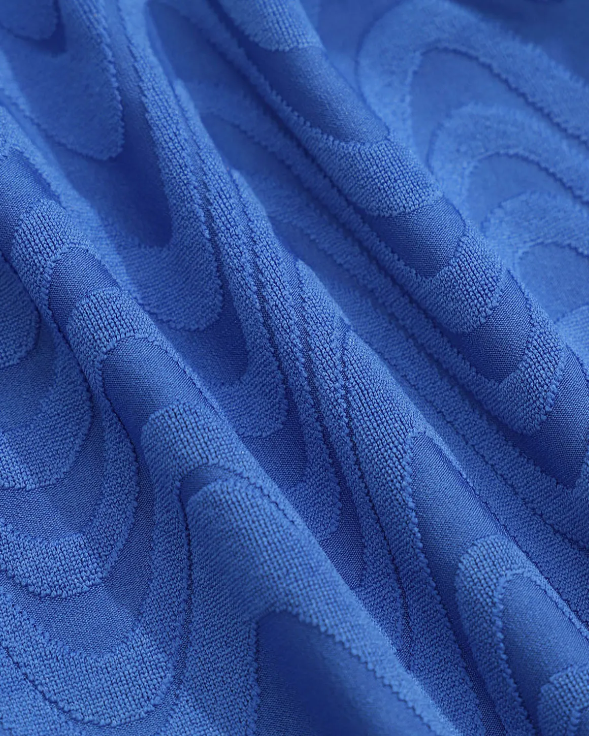 Blue Wave Textured Ruched One-Piece Swimsuit