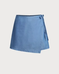 Blue Wrap Skorts