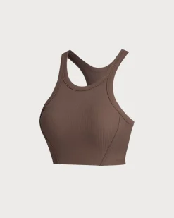 Brown I-back Yoga Tank Top